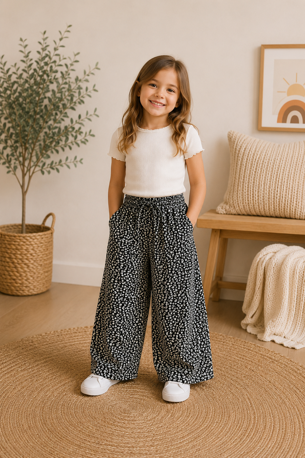 Next Weite Hose mit Blumenmuster | Gr. 110 | Neu mit Etikett