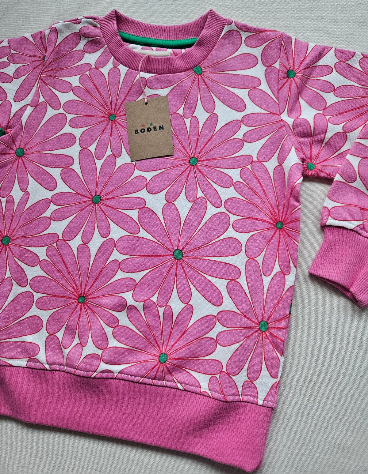 Mini Boden Sweatshirt Blumen 🌸 | Gr. 110 | NEU mit Etikett