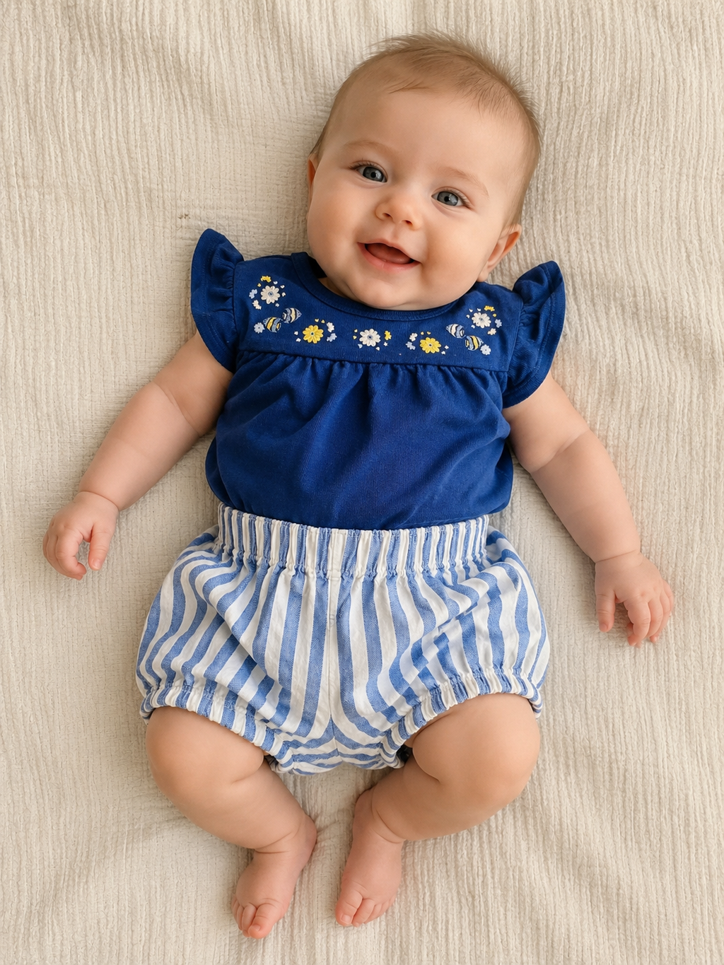Carter's Sommer-Set mit gestreifter Leinen-Shorts | Gr. 62