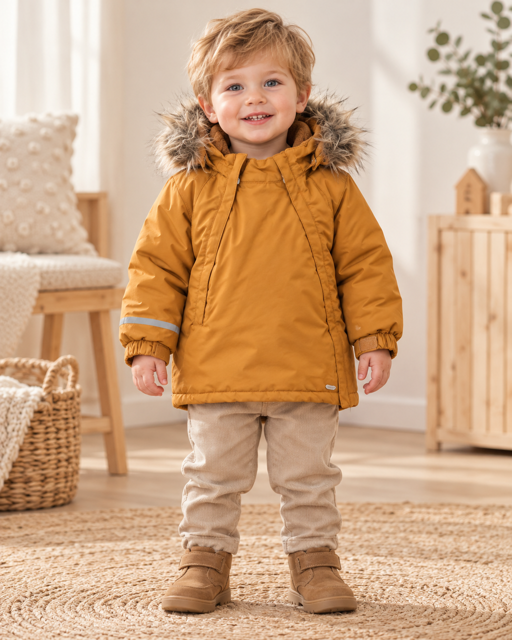 Minymo Winterjacke / Parka senfgelb | Gr. 92
