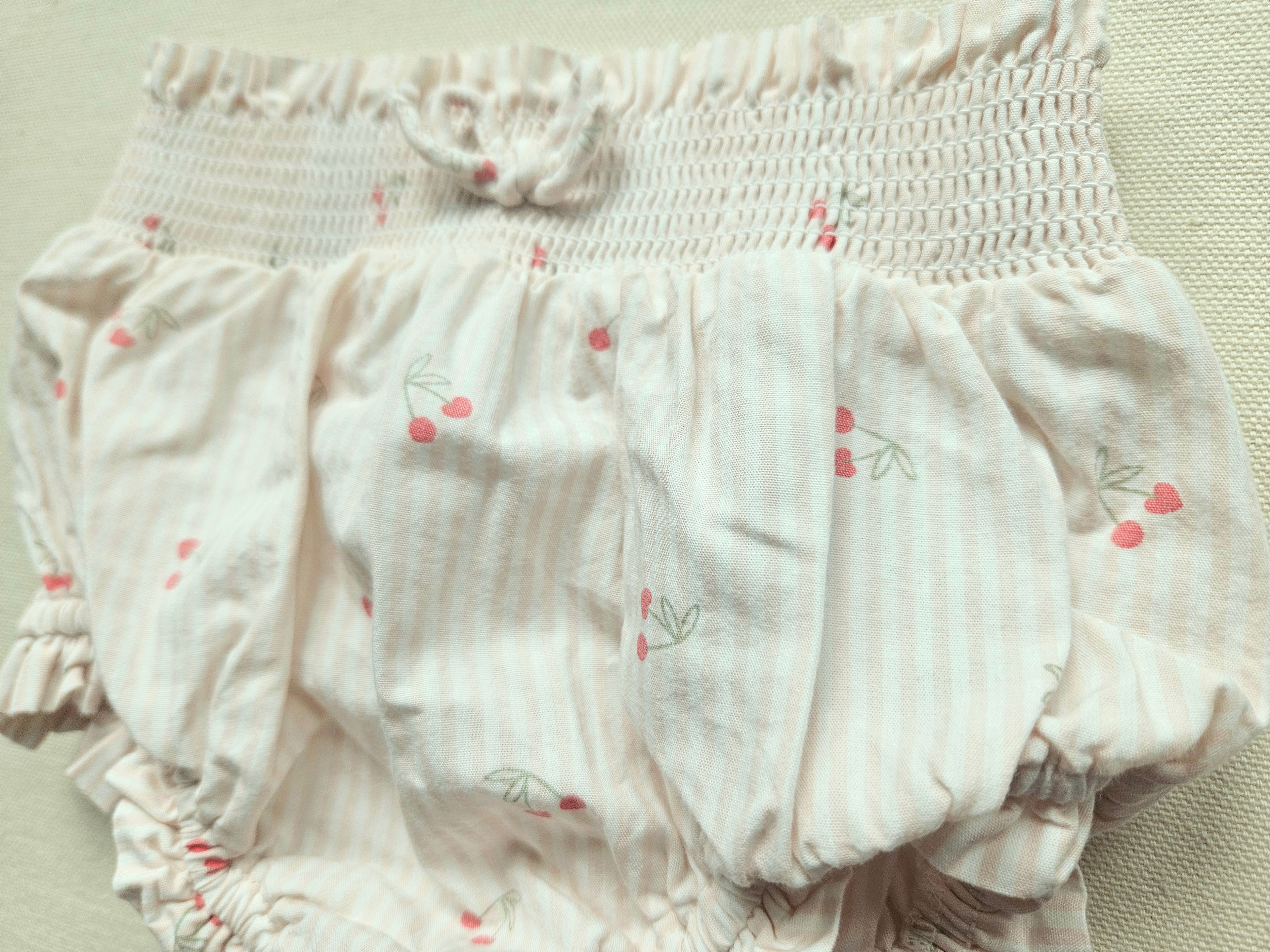 Vertbaudet 3-tlg. Kirsch-Set mit Tunika, Bloomer & Haarband 🍒 | Gr. 71
