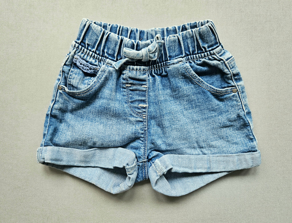 Sommer-Outfit Jeansshorts + Shirt - Größe 86 - NEXT
