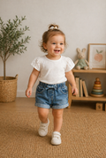 Sommer-Outfit Jeansshorts + Shirt - Größe 86 - NEXT