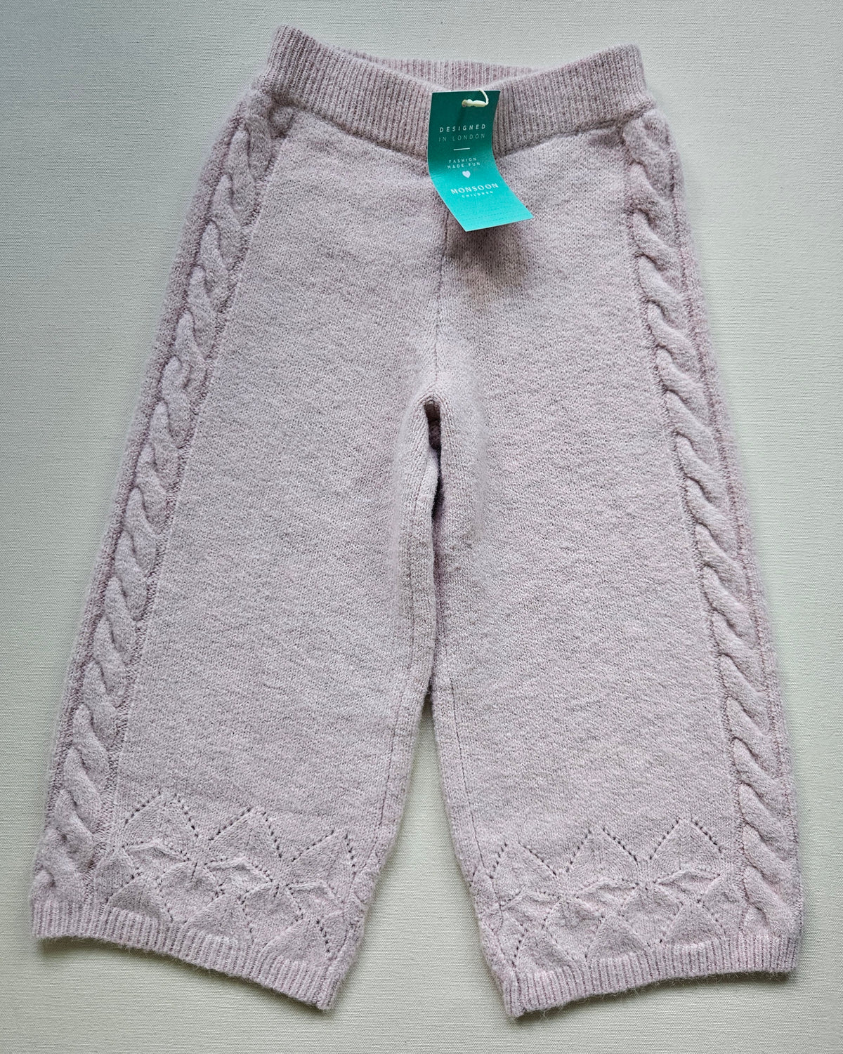 Monsoon Children Strickhose in Altrosa mit Zopfmuster ❄️ | Gr. 98/104