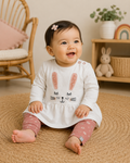 Liegelind Set mit Hasen-Shirt & Blumenleggings 🐰 | Gr. 74