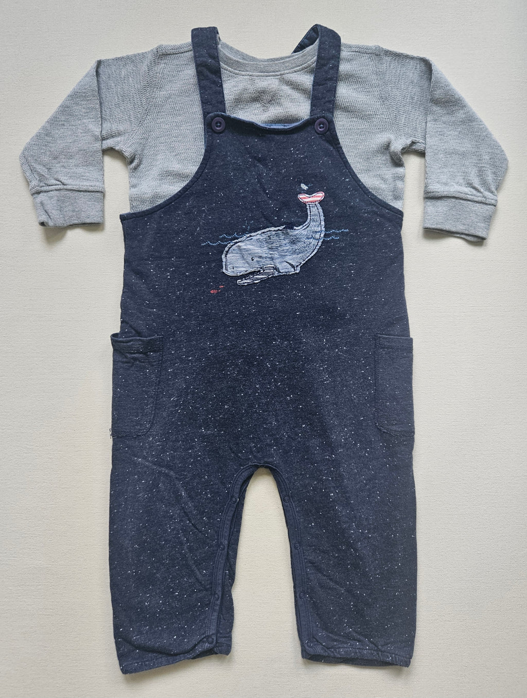 People Wear Organic Latzoverall & NEXT Shirt mit Wal 🐋 | Gr. 86/92