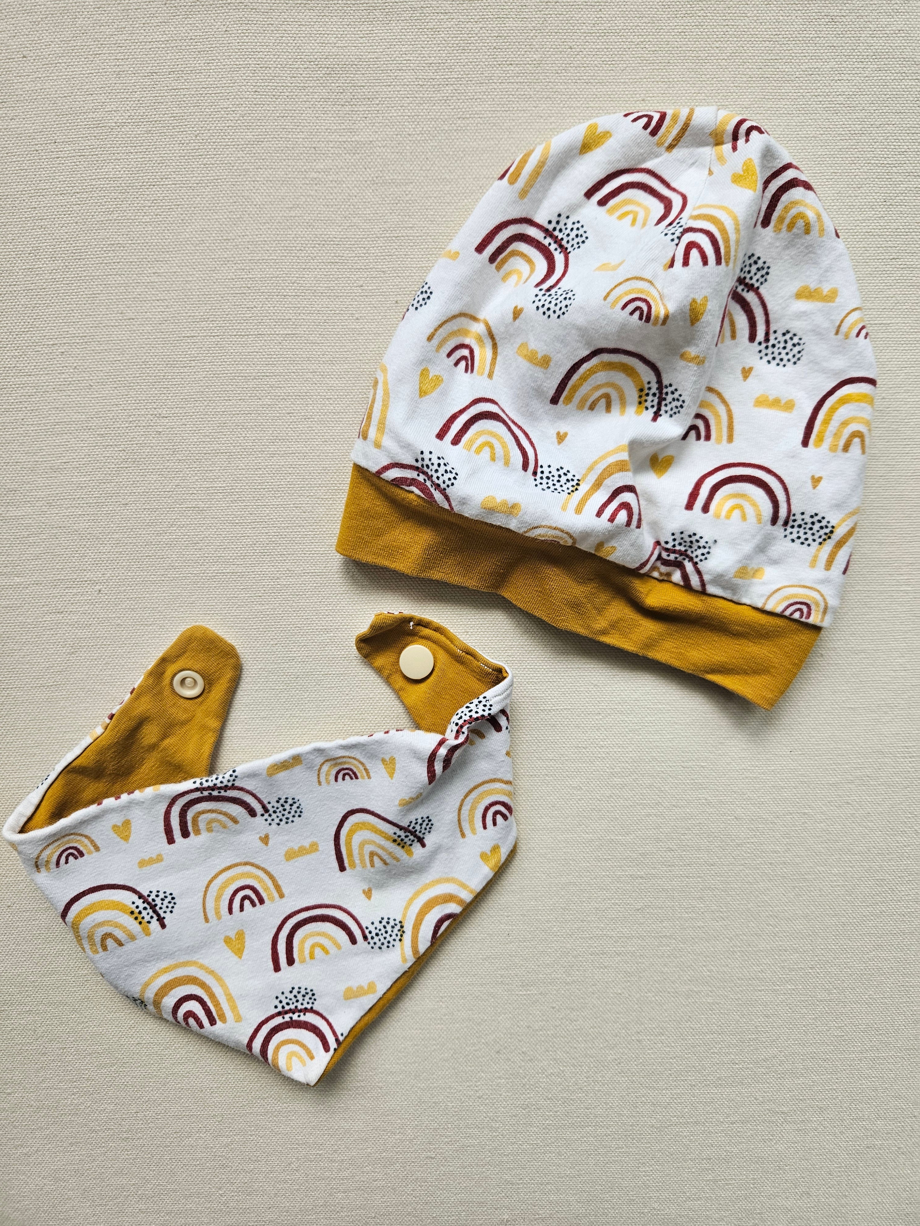 Handmade 3-teiliges Baby-Set mit Regenbogen 🌈 | Gr. 68