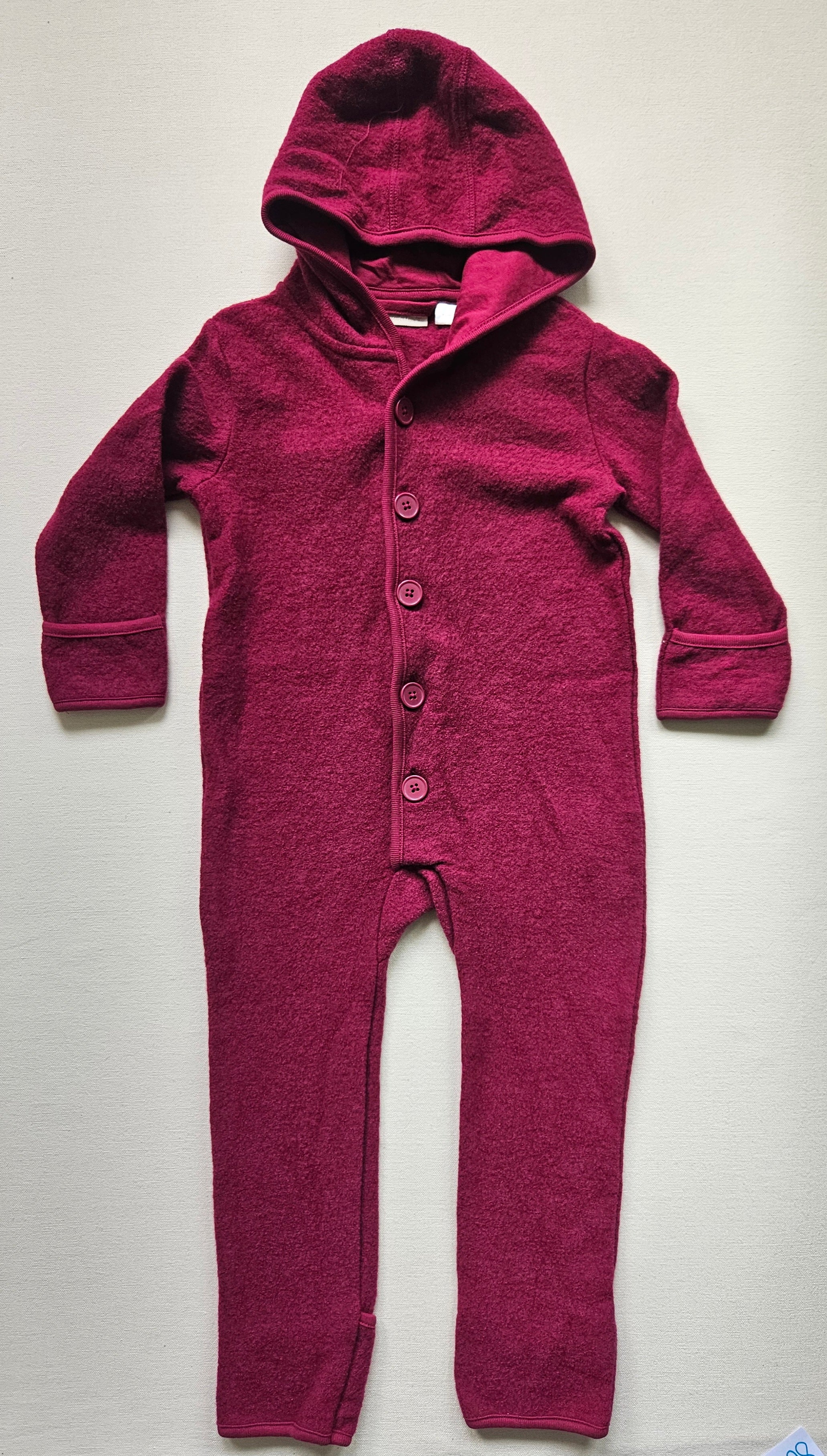 Lupilu Pure Collection Bio-Merino Woll-Overall mit Kapuze | Unisex | Gr. 86/92