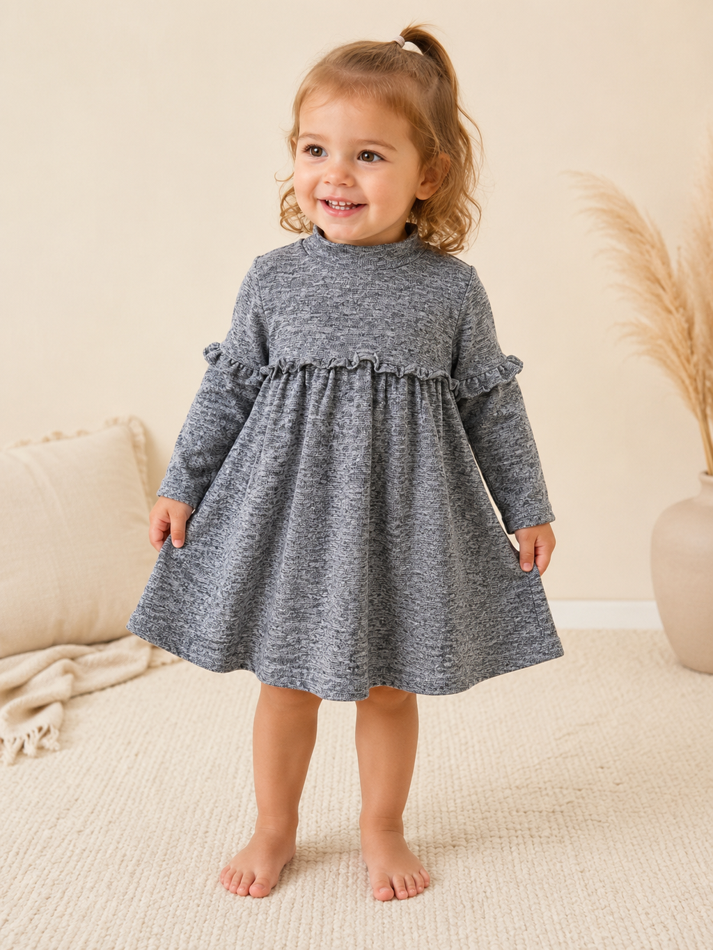 Next Strickkleid mit Rüschen | Gr. 92