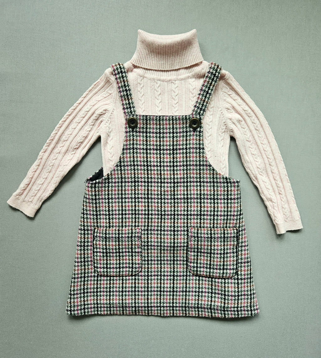 Outfit Strickpullover + Latzkleid - Größe 86 - NEXT