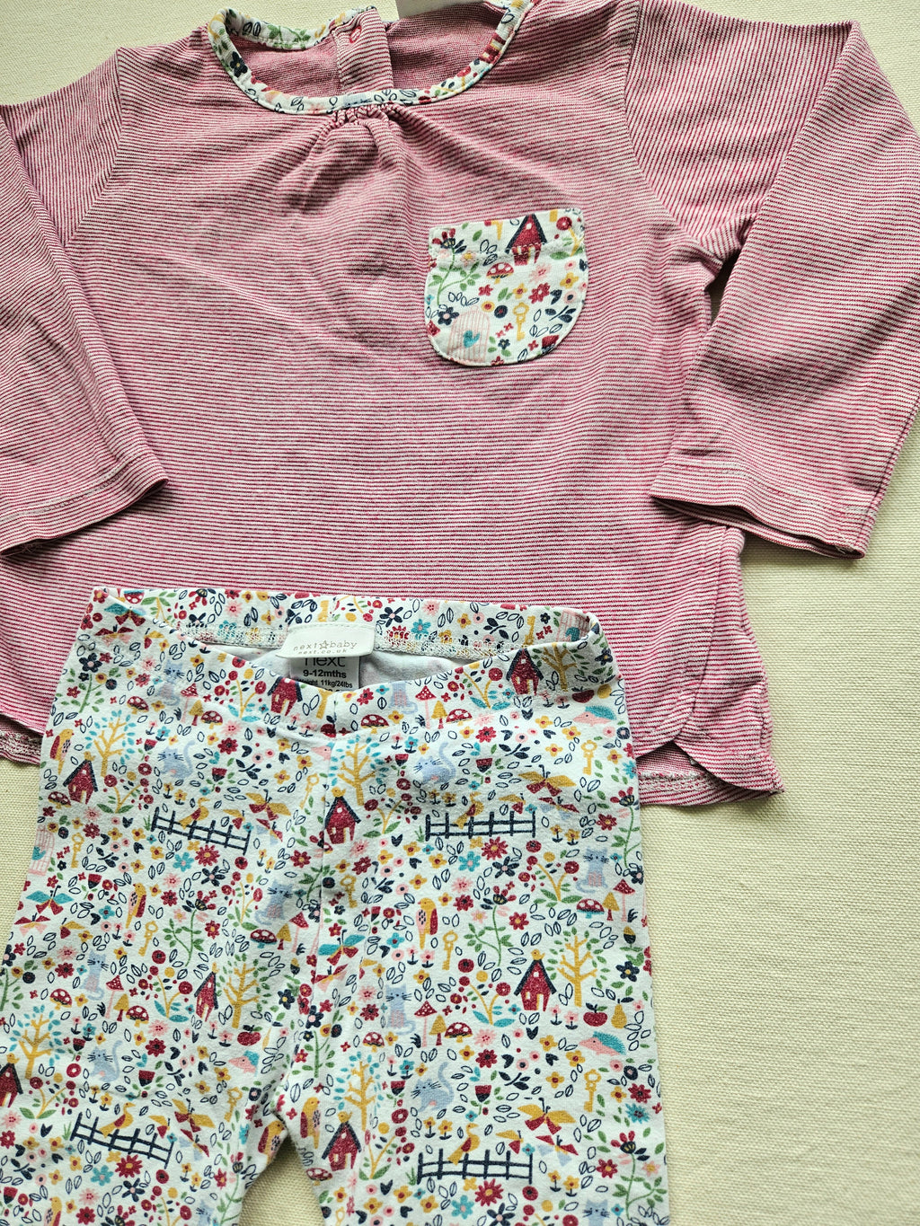 Next 2-teiliges Set mit Langarmshirt & Leggings 🏠 | Gr. 74