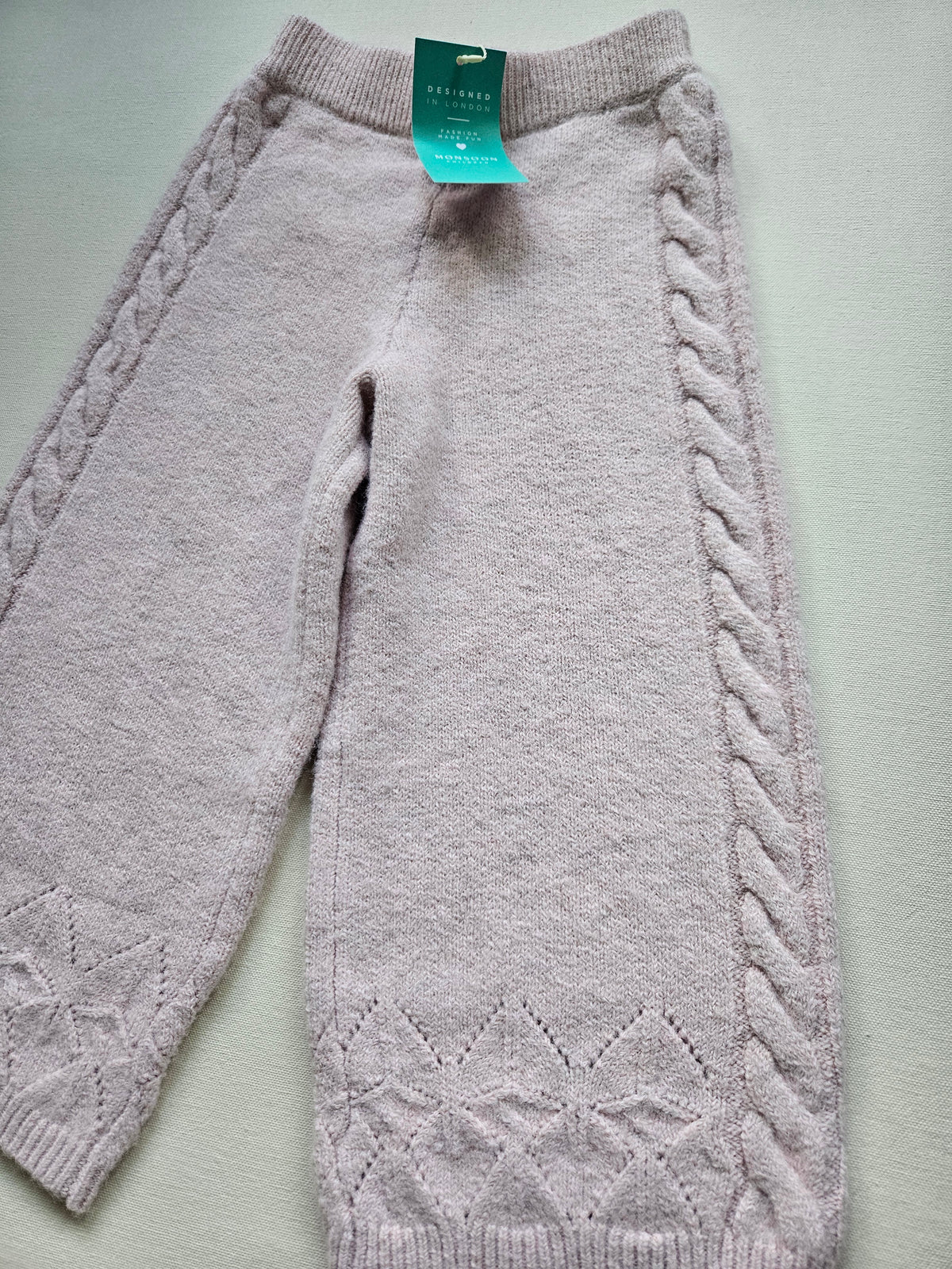 Monsoon Children Strickhose in Altrosa mit Zopfmuster ❄️ | Gr. 98/104