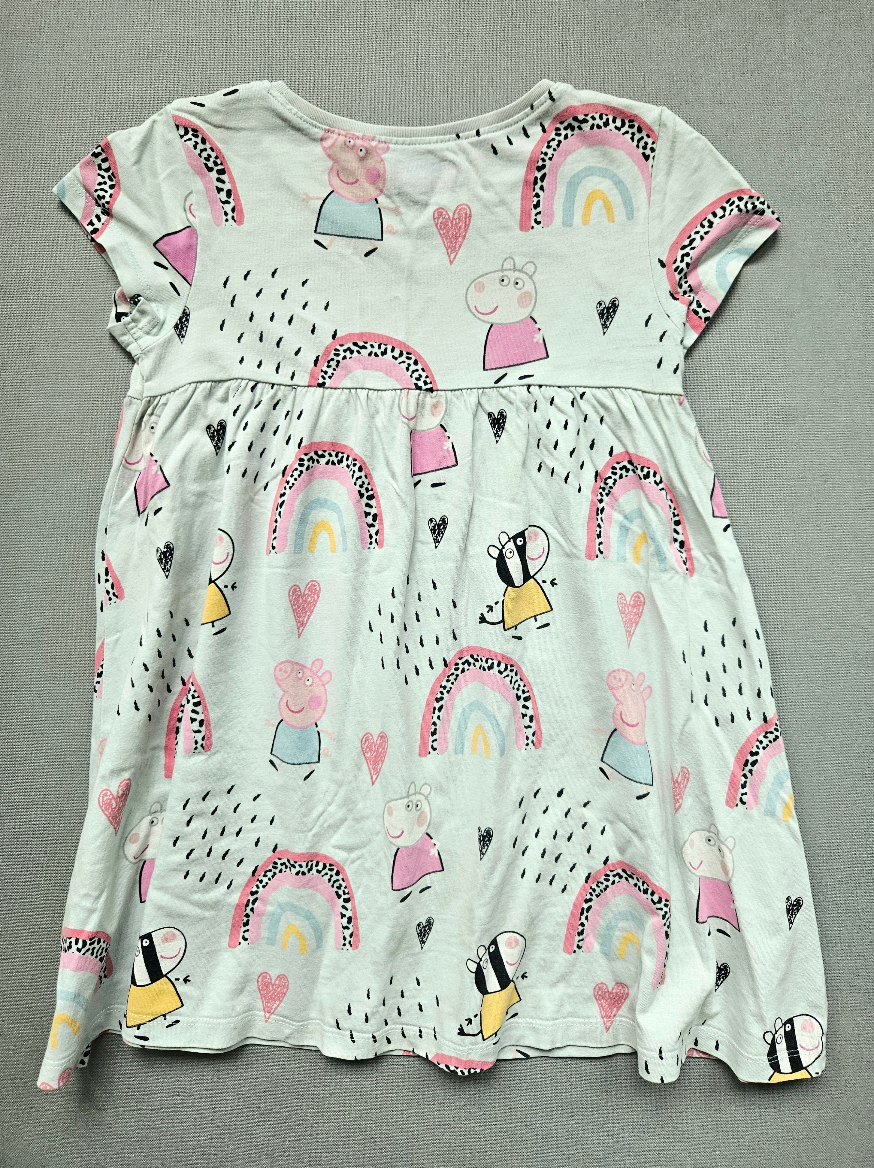 Peppa Pig Kleid mit Regenbogen – Größe 110 – Next