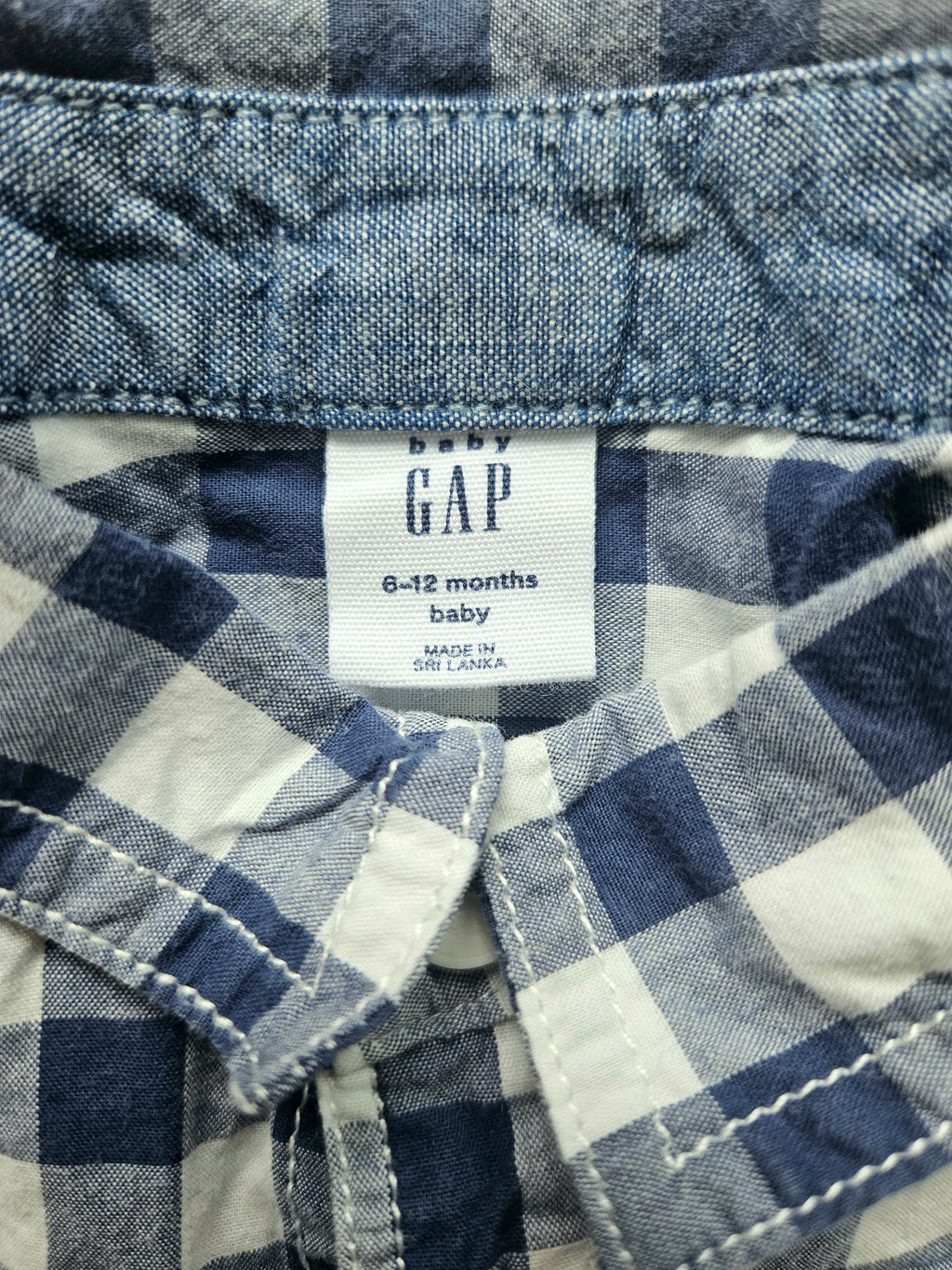 babyGap  Kurzarm-Hemdromper mit Karomuster | Gr. 74