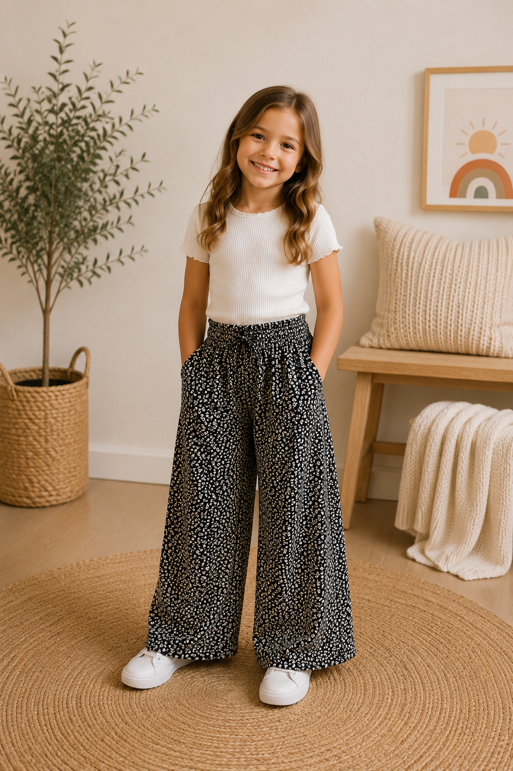 Next Weite Hose mit Blumenmuster | Gr. 116 | Neu mit Etikett