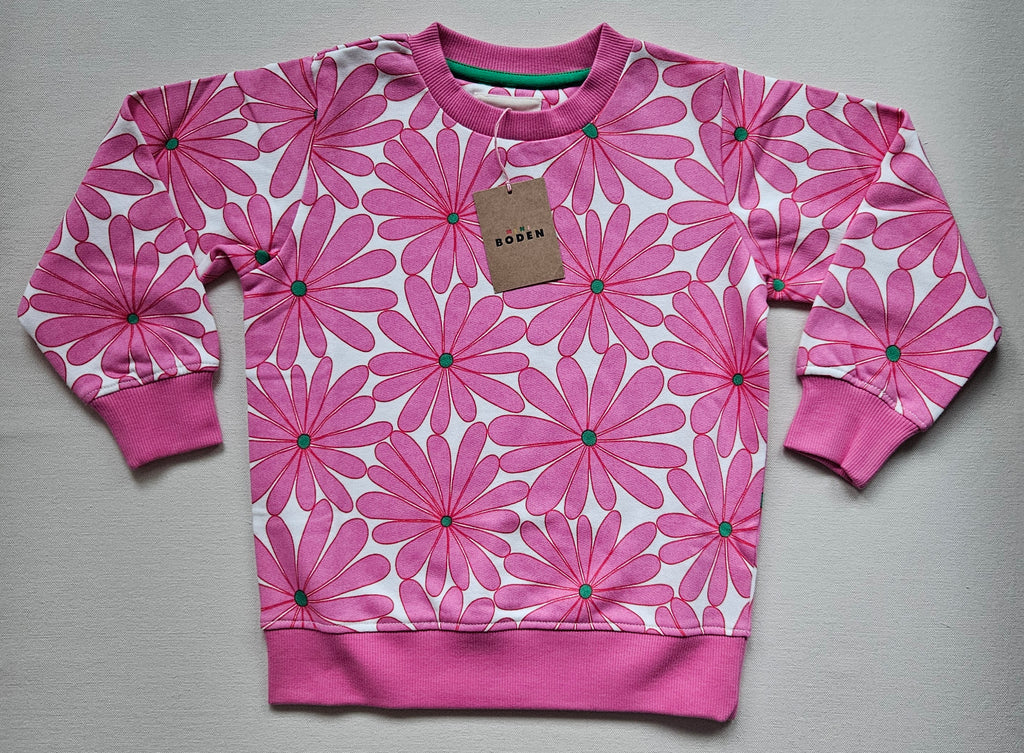 Mini Boden Sweatshirt Blumen 🌸 | Gr. 110 | NEU mit Etikett