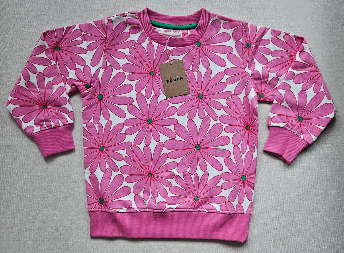 Mini Boden Sweatshirt Blumen 🌸 | Gr. 110 | NEU mit Etikett