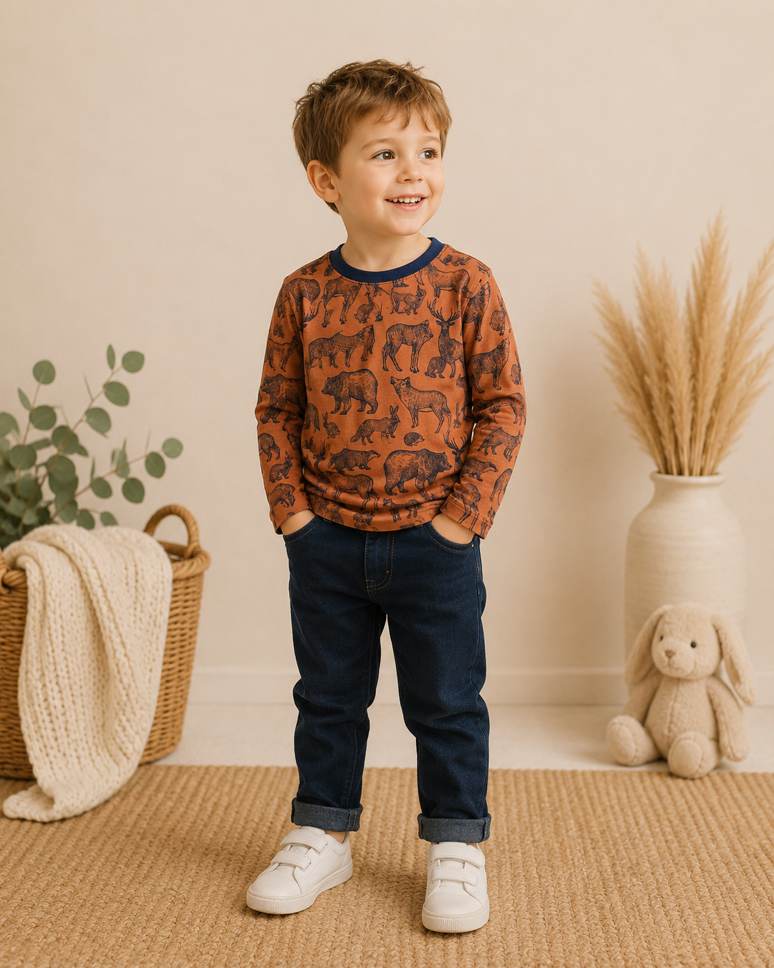 Alana Langarmshirt mit Waldtier-Motiv 🦌 | Gr. 104