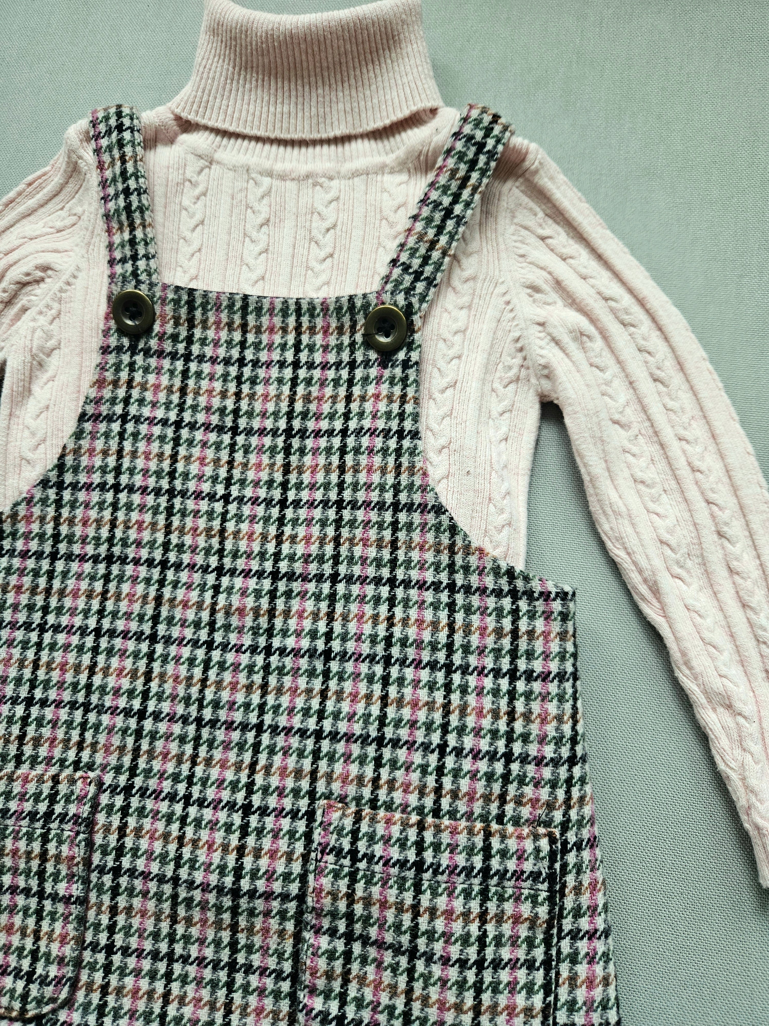 Outfit Strickpullover + Latzkleid - Größe 86 - NEXT