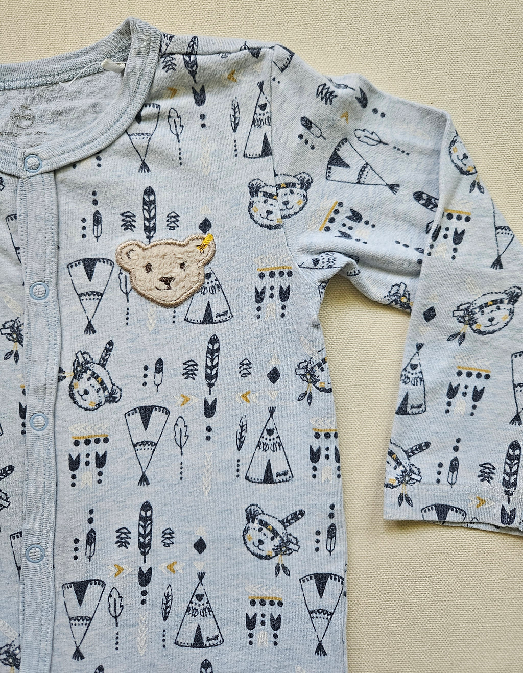 Steiff Schlafanzug mit Füßen & Allover-Print 🐻 | Gr. 80