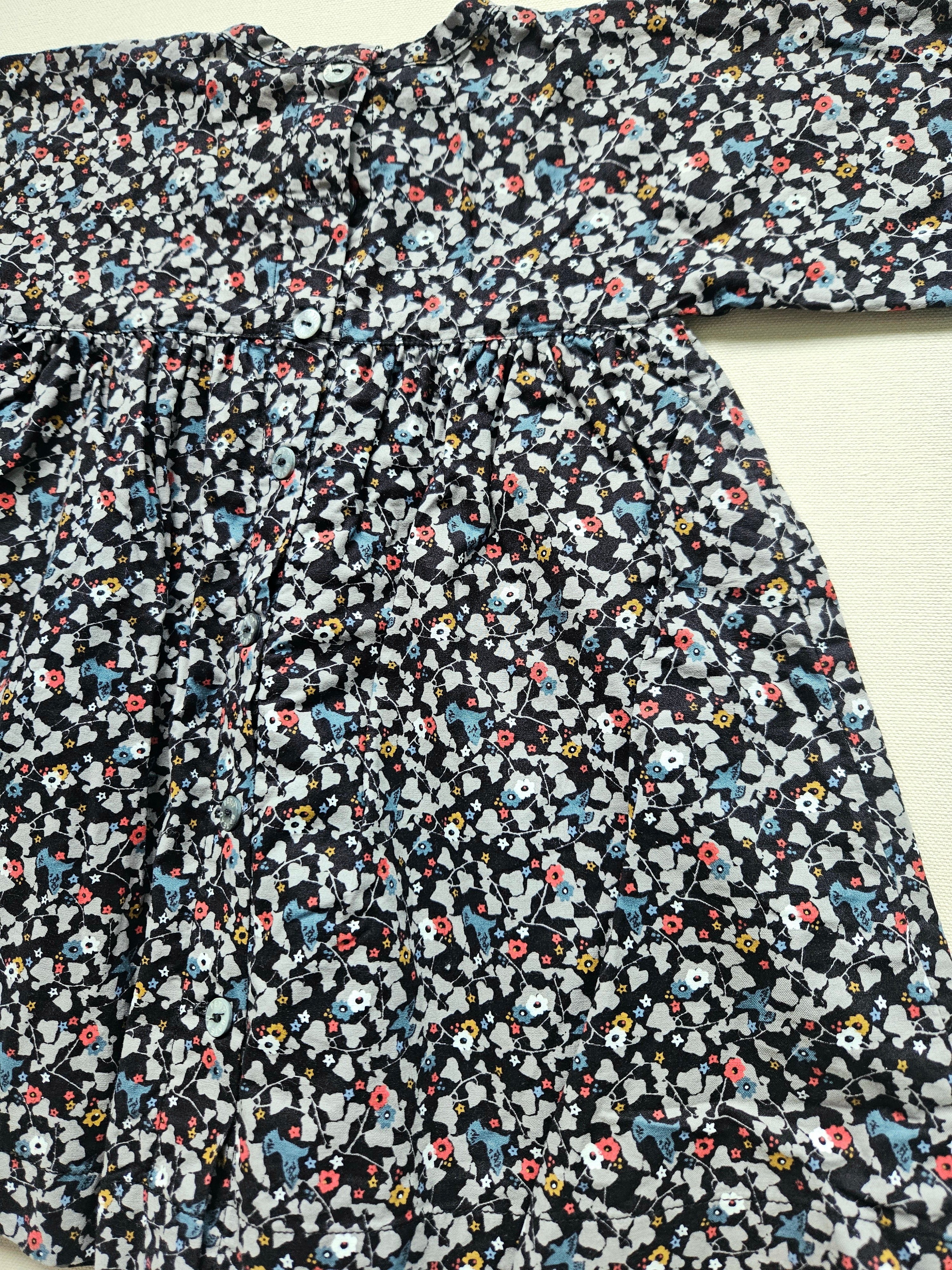 Petit Bateau Langarmkleid mit Blumenmuster 🌸 | Gr. 68