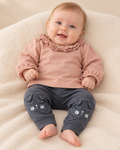 Vertbaudet Baby-Set mit Rüschen-Shirt & Katzenhose | Gr. 60