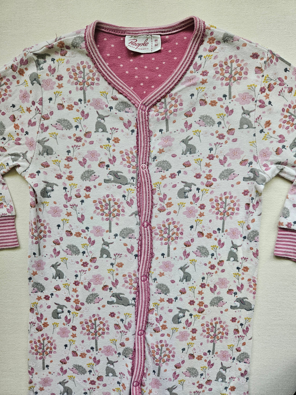 People Wear Organic Overall mit Waldtier-Print 🌸🦔 | Gr. 86/92