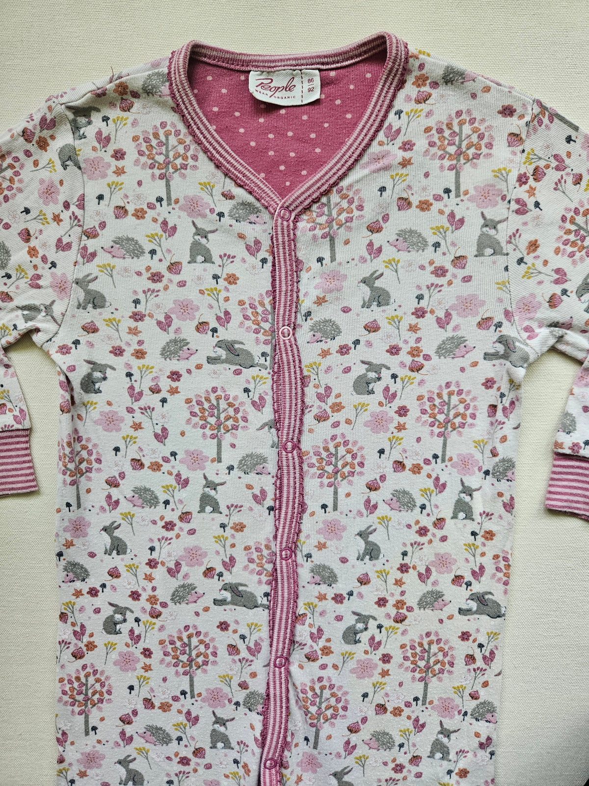People Wear Organic Overall mit Waldtier-Print 🌸🦔 | Gr. 86/92