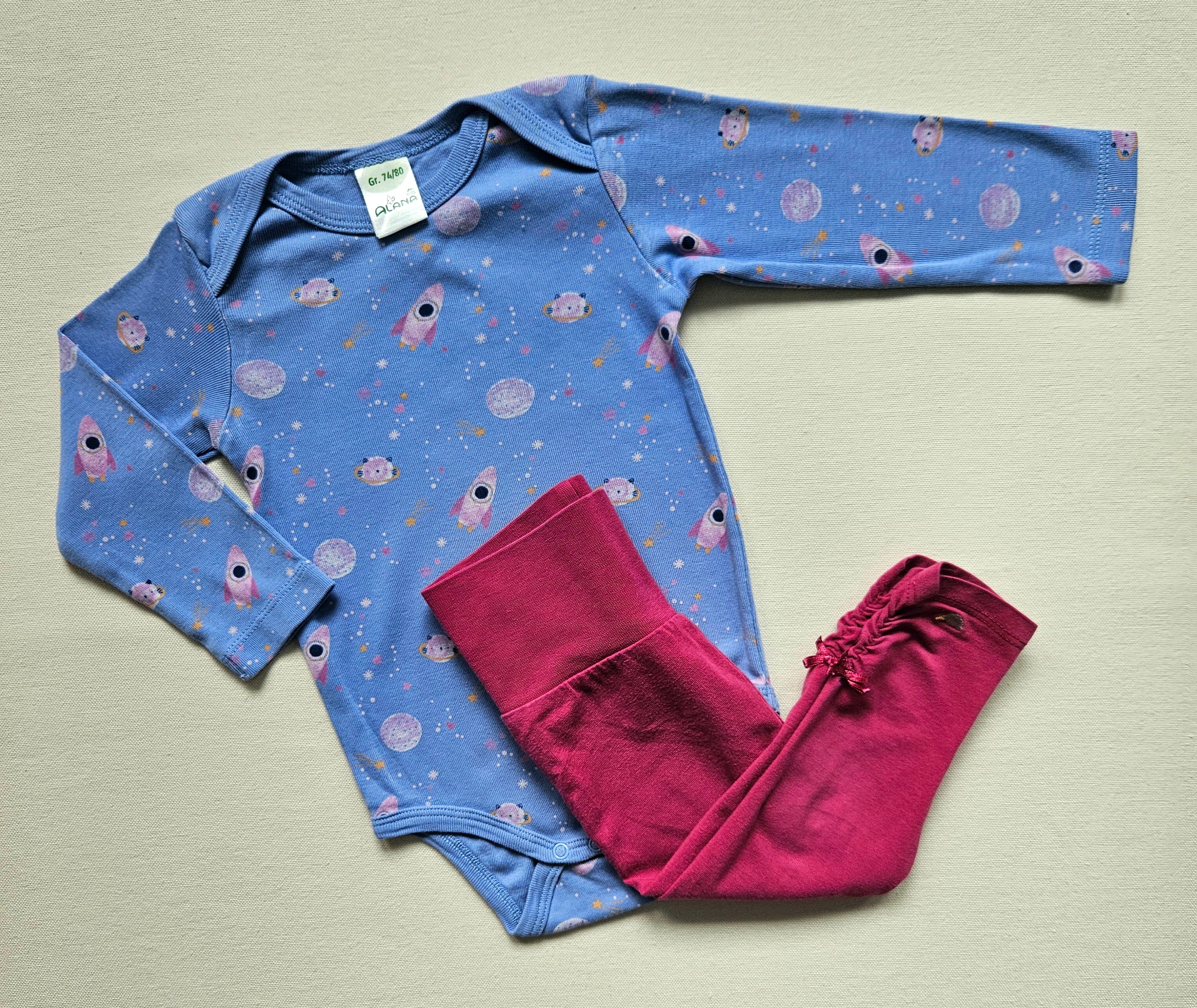 Steiff & Alana Outfit mit Weltraum-Body & Leggings 🚀 | Gr. 74