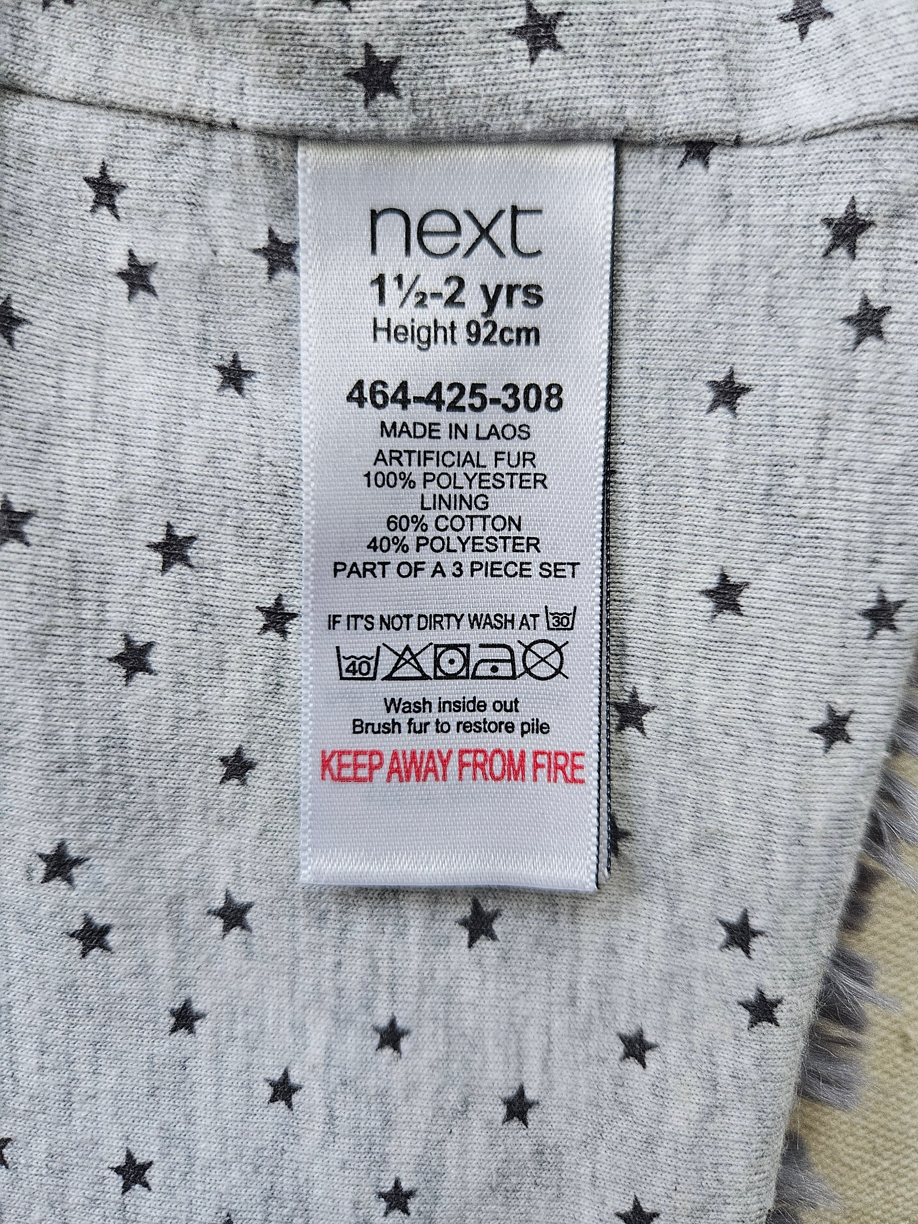 Next 2-teiliges Outfit Kleid & Kunstfellweste | Gr. 86/92