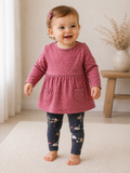 Pusblu Kleid & Next Baby Leggings – Schwanenprint 🦢 | Gr. 74