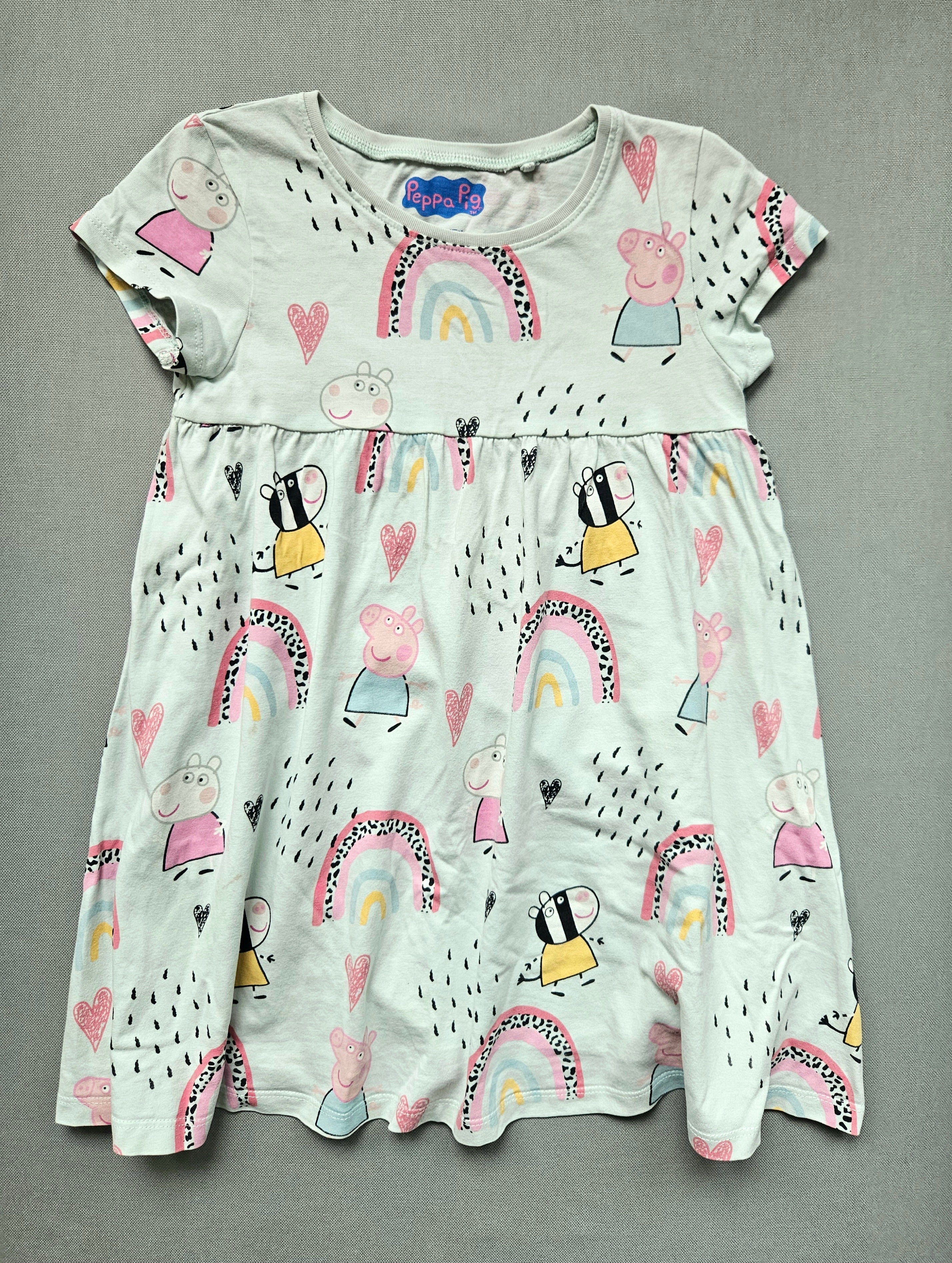 Peppa Pig Kleid mit Regenbogen – Größe 110 – Next