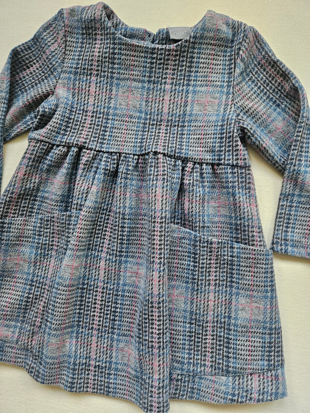 NEXT Langarmkleid kariert mit Tasche | Gr. 86