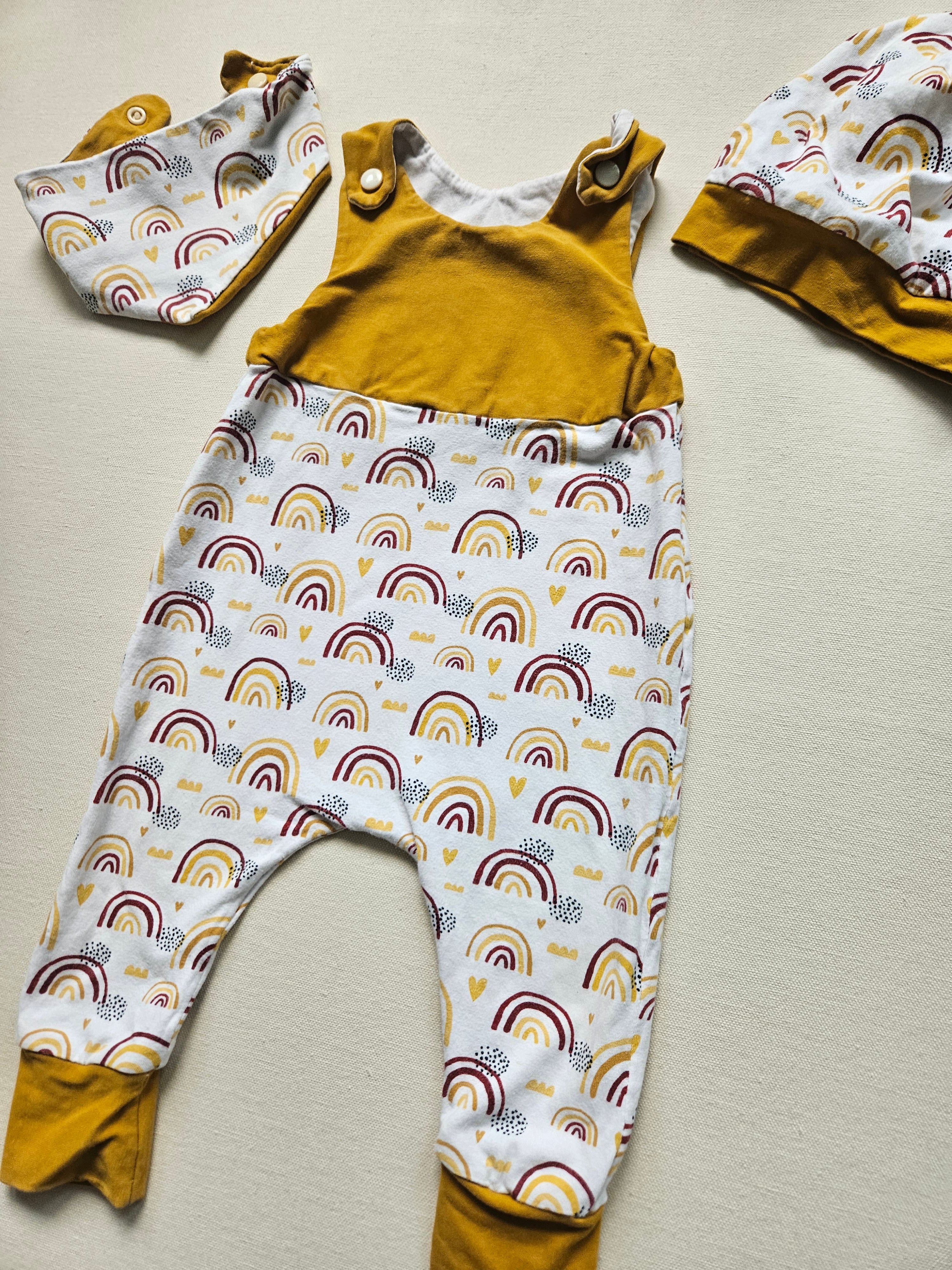 Handmade 3-teiliges Baby-Set mit Regenbogen 🌈 | Gr. 68