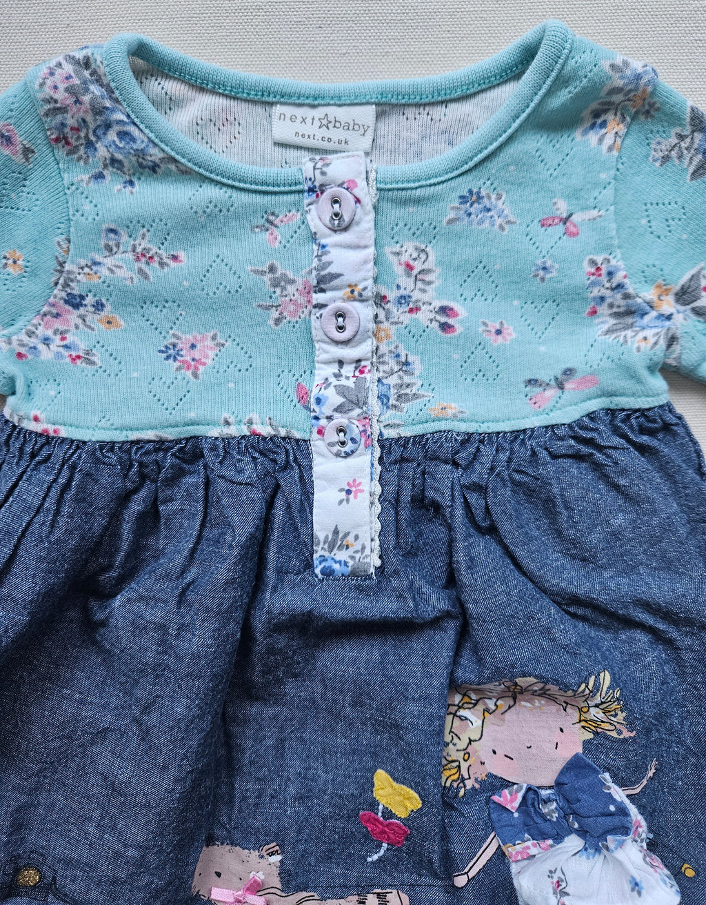 Next Baby Kleid mit Blumen & Applikationen | Gr. 68