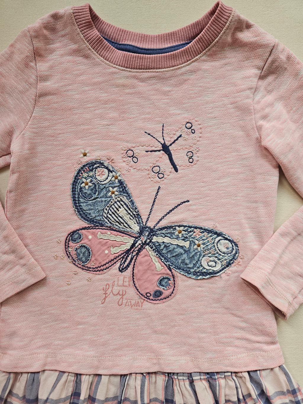 Next Tunika mit Schmetterlingsmotiv & kariertem Volant 🦋 | Gr. 104