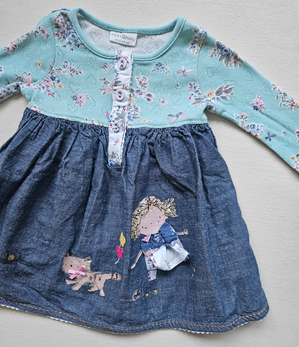 Next Baby Kleid mit Blumen & Applikationen | Gr. 68