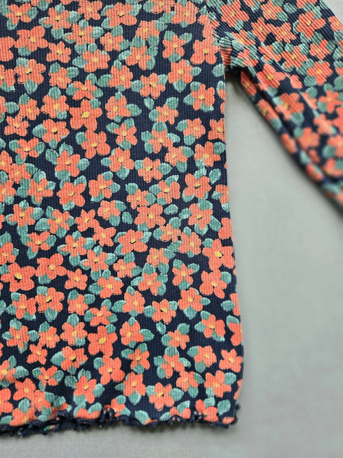Langarmshirt gerippt mit Blumenmuster - Größe 98 - NEXT