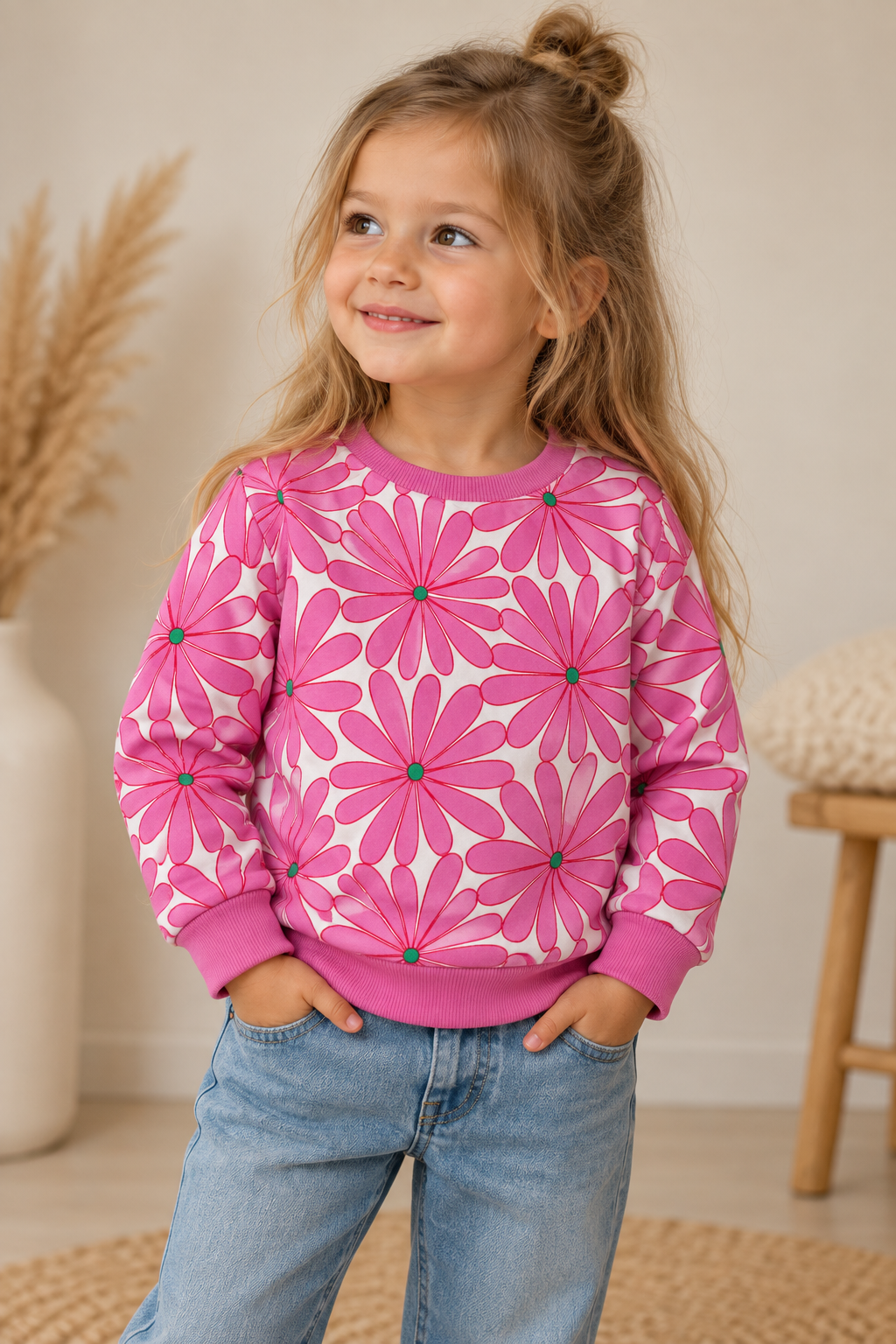 Mini Boden Sweatshirt Blumen 🌸 | Gr. 110 | NEU mit Etikett