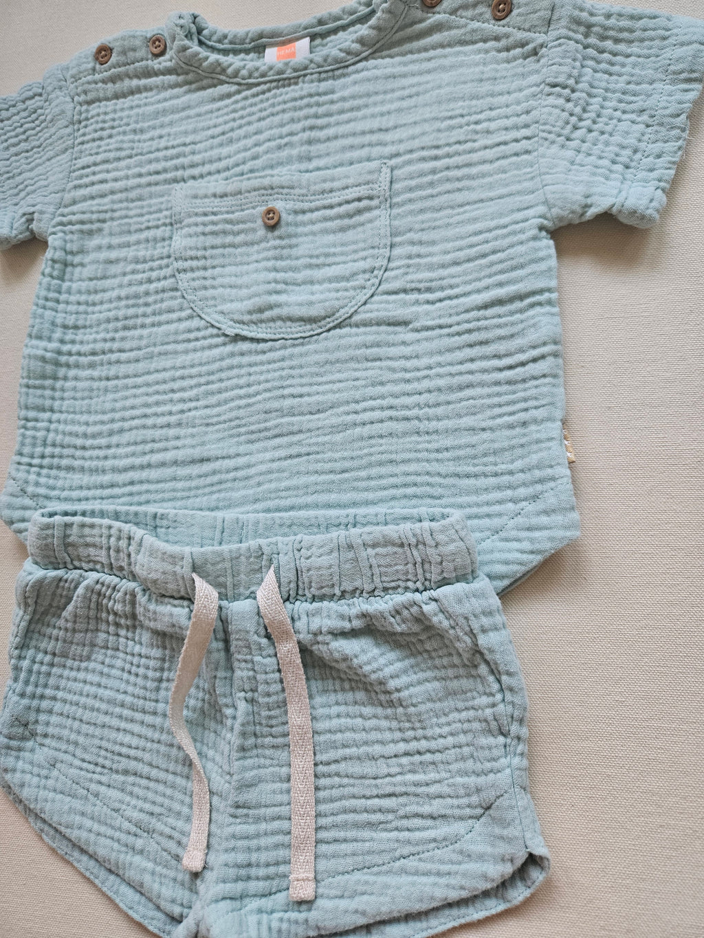 Hema Musselin-Set – Shirt & Shorts | Gr. 68