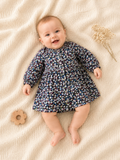 Petit Bateau Langarmkleid mit Blumenmuster 🌸 | Gr. 68