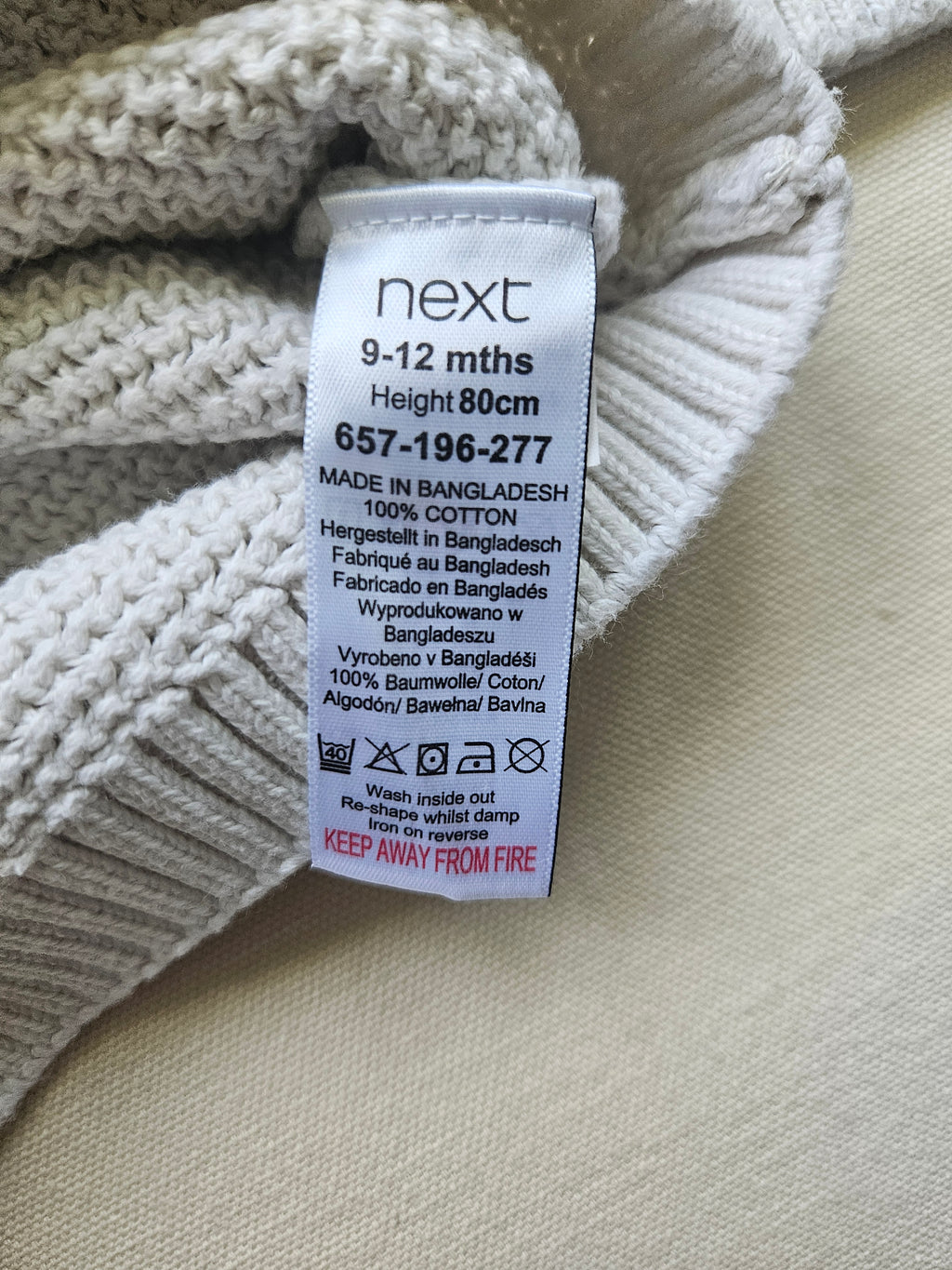 Next Strickpullover in Creme & Blau | Gr. 80