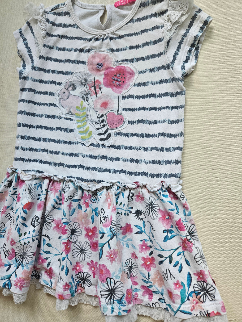 Cakewalk Kleid mit Blumenprint & Häschen 🐇🌸 | Gr. 98